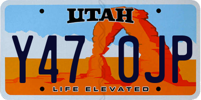 UT license plate Y470JP