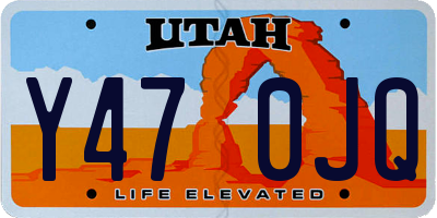 UT license plate Y470JQ