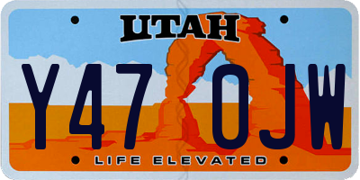 UT license plate Y470JW