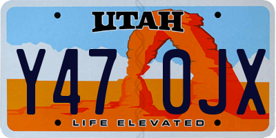 UT license plate Y470JX