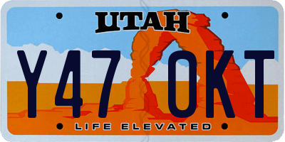 UT license plate Y470KT