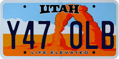 UT license plate Y470LB