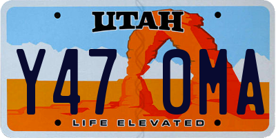 UT license plate Y470MA