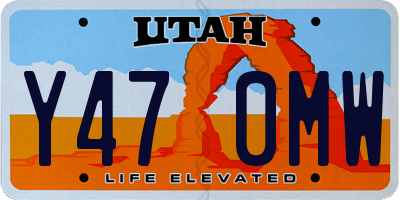 UT license plate Y470MW
