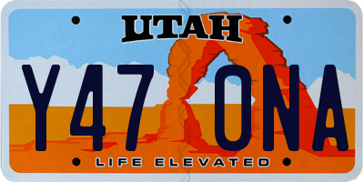 UT license plate Y470NA