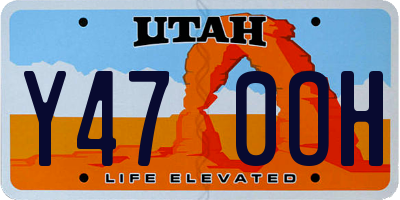 UT license plate Y470OH