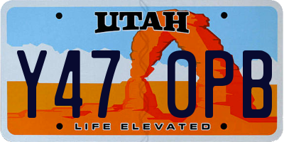 UT license plate Y470PB