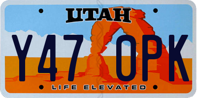 UT license plate Y470PK