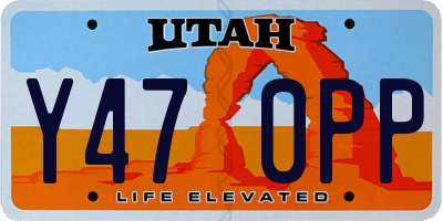 UT license plate Y470PP