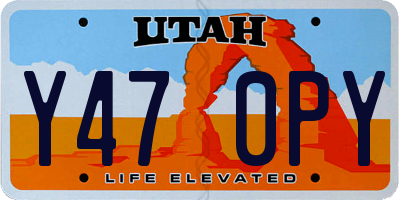 UT license plate Y470PY