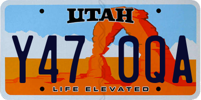 UT license plate Y470QA