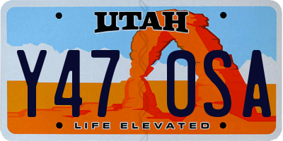 UT license plate Y470SA