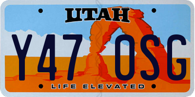 UT license plate Y470SG