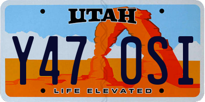 UT license plate Y470SI