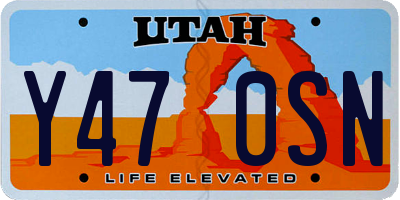UT license plate Y470SN