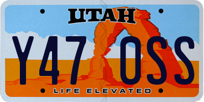 UT license plate Y470SS
