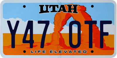UT license plate Y470TF
