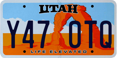 UT license plate Y470TQ