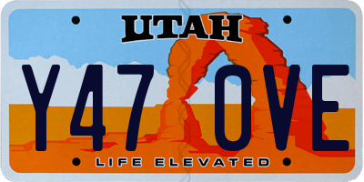 UT license plate Y470VE