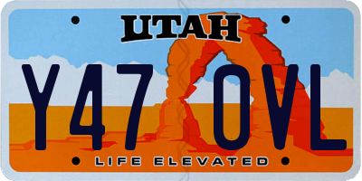 UT license plate Y470VL