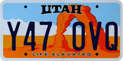 UT license plate Y470VQ