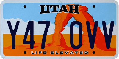 UT license plate Y470VV