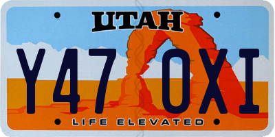 UT license plate Y470XI