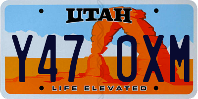 UT license plate Y470XM