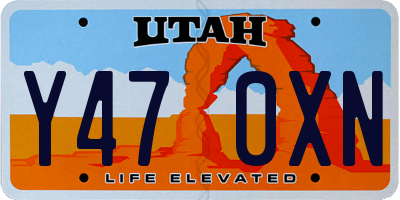 UT license plate Y470XN