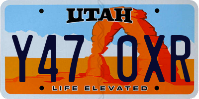 UT license plate Y470XR