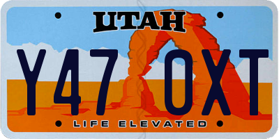UT license plate Y470XT