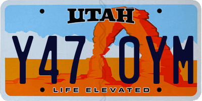UT license plate Y470YM