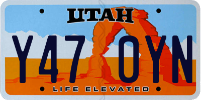 UT license plate Y470YN