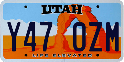 UT license plate Y470ZM