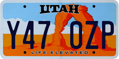 UT license plate Y470ZP