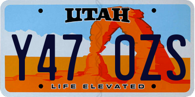 UT license plate Y470ZS