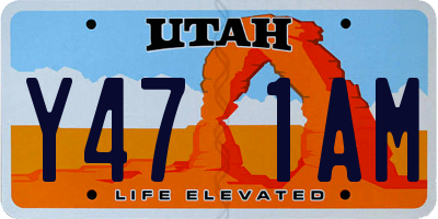 UT license plate Y471AM