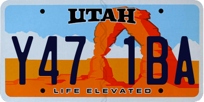 UT license plate Y471BA