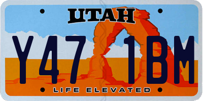 UT license plate Y471BM