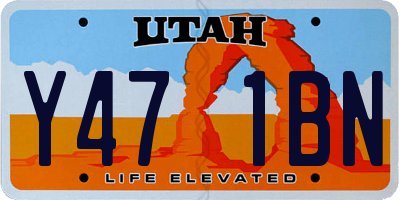 UT license plate Y471BN