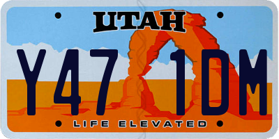 UT license plate Y471DM