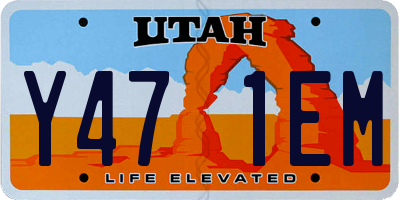 UT license plate Y471EM