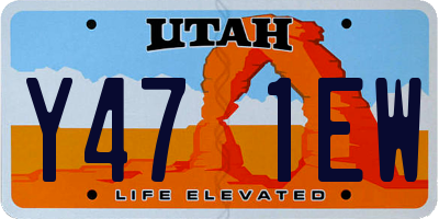 UT license plate Y471EW