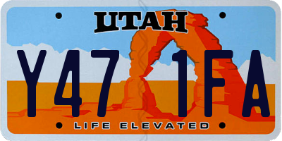 UT license plate Y471FA