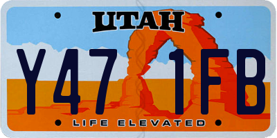 UT license plate Y471FB