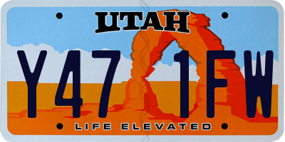UT license plate Y471FW