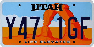 UT license plate Y471GF