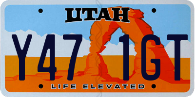 UT license plate Y471GT