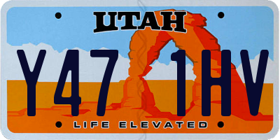 UT license plate Y471HV