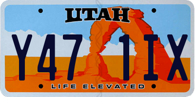 UT license plate Y471IX